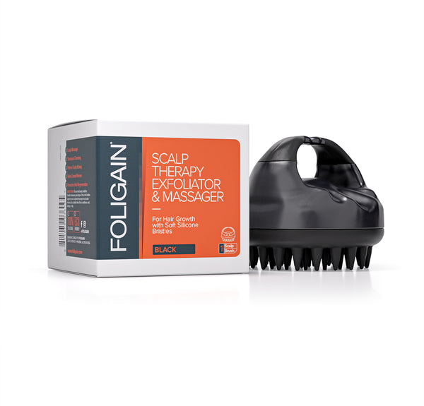 FOLIGAIN Hovedbundsterapi Eksfoliator & Massager i Sort