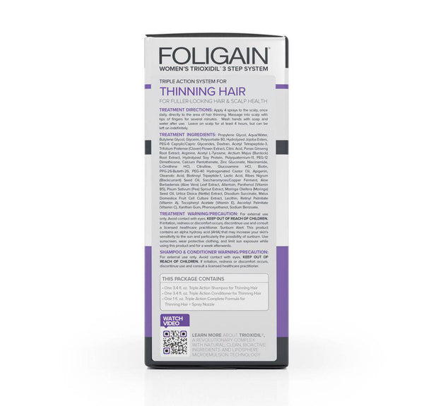 FOLIGAIN Triple Action Hair Care System For Women 3 Piece Trial Set - FOLIGAIN EU